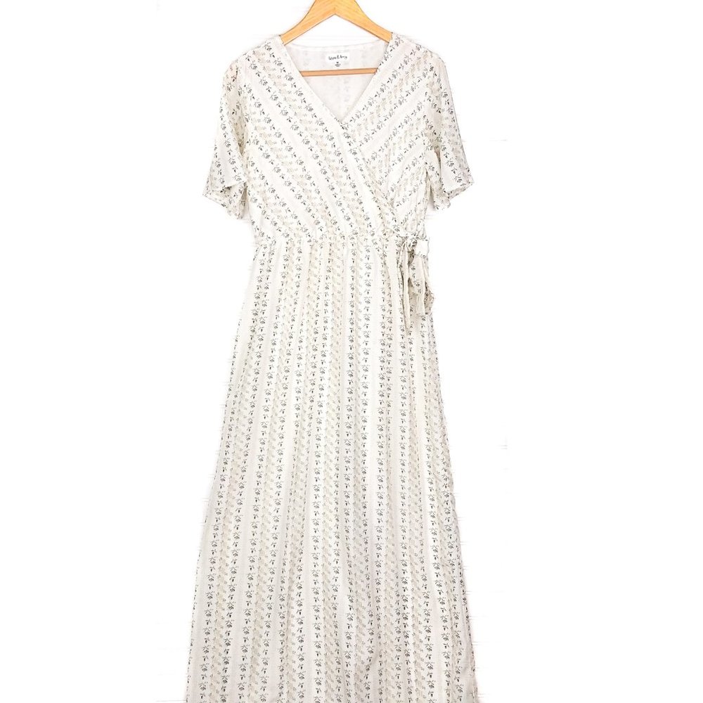 Wren + Ivory Boho Ivory Wrap Front Maternity Dress